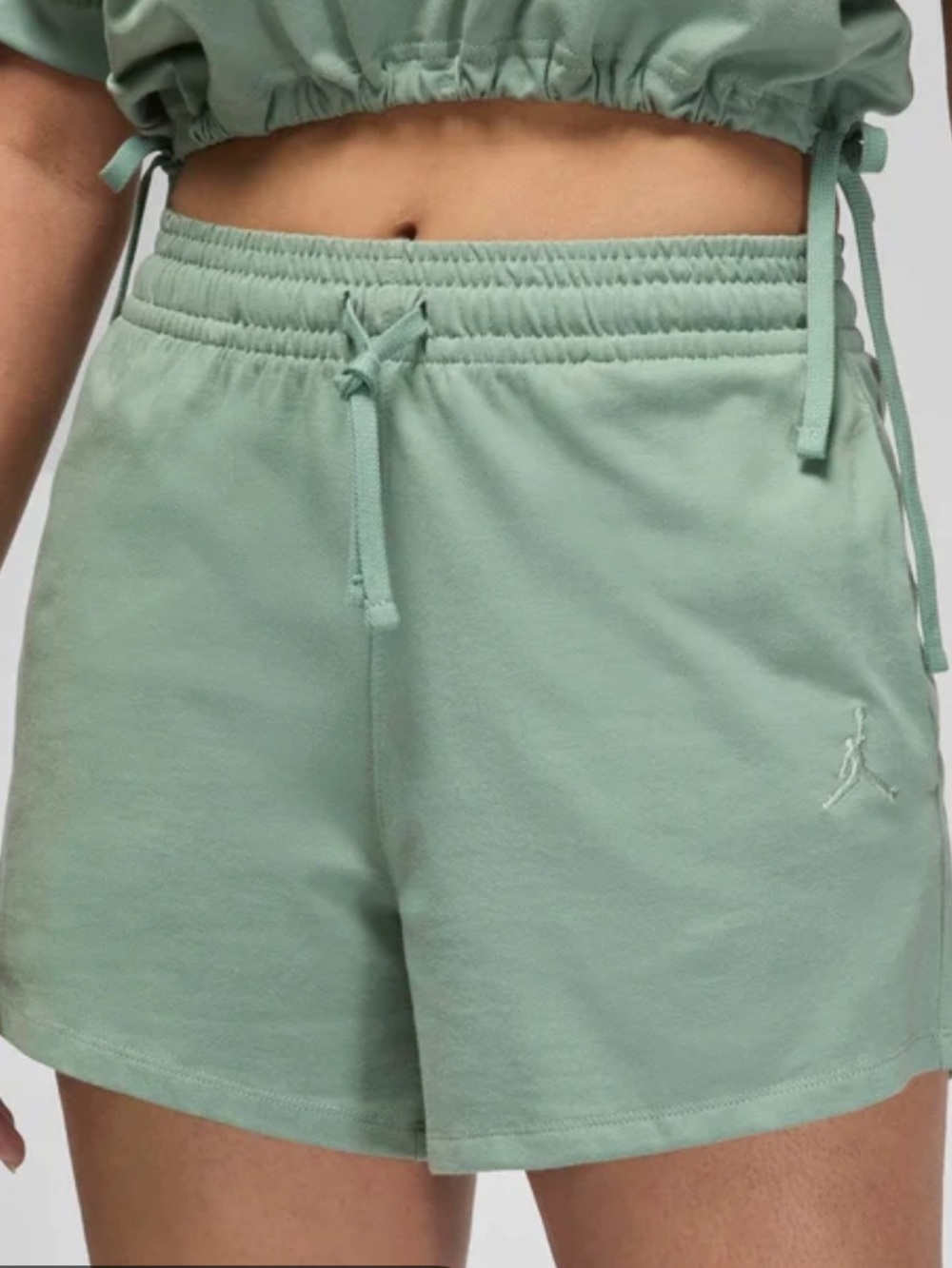 Nike Air Jordan knit women’s shorts athletic workout bottoms jade smoke seafoam